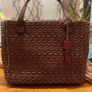 Fossil Genuine Leather Handbag in Rich Brown